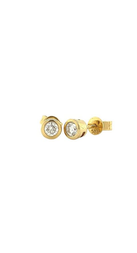 Vintage 14K Gold Stud Earrings with Pink Tourmaline
